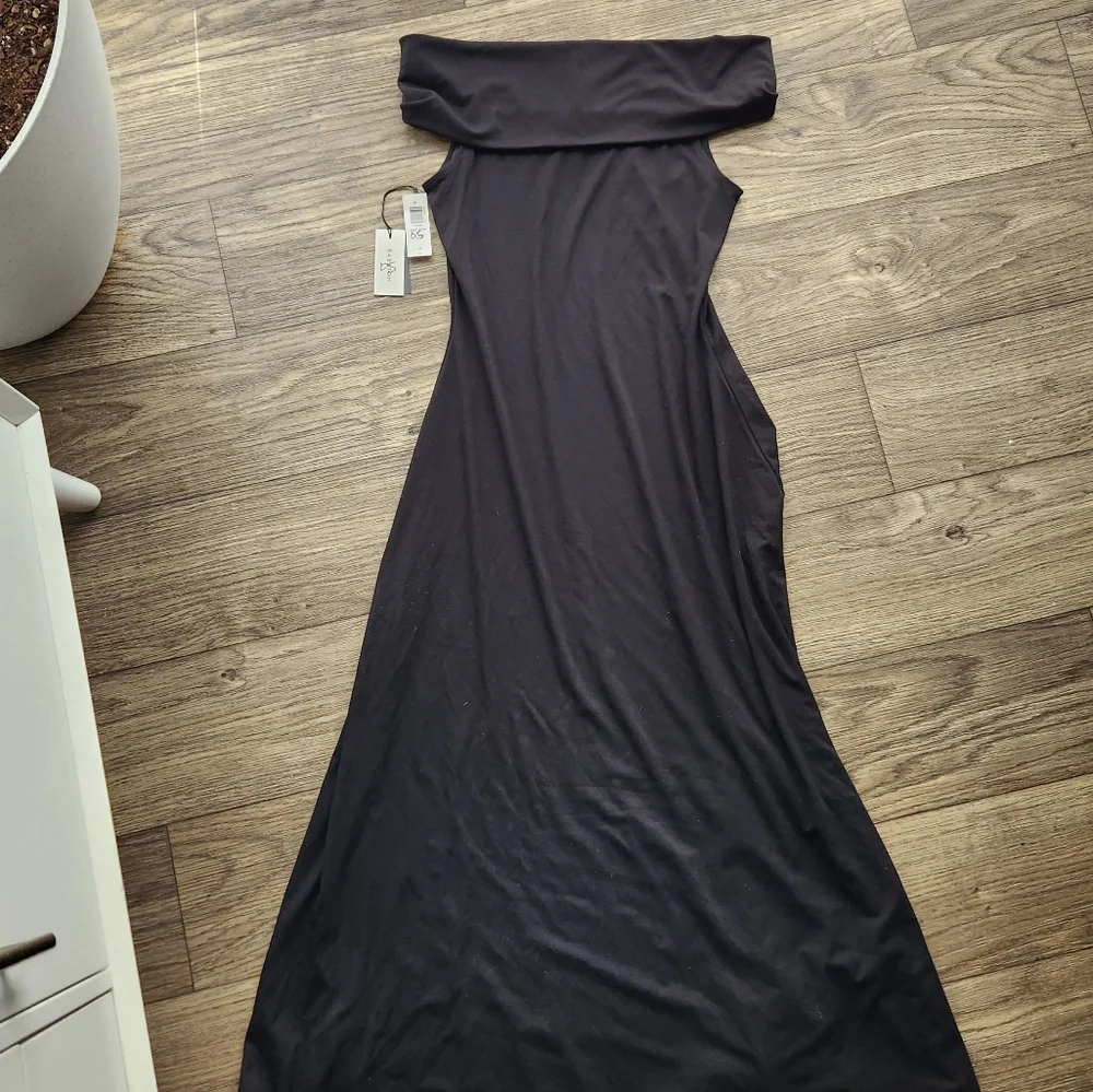 NWT Aritzia Babaton Statuette Off-the-shoulder Drapey Jersey Maxi Dress Size L - Picture 2 of 7